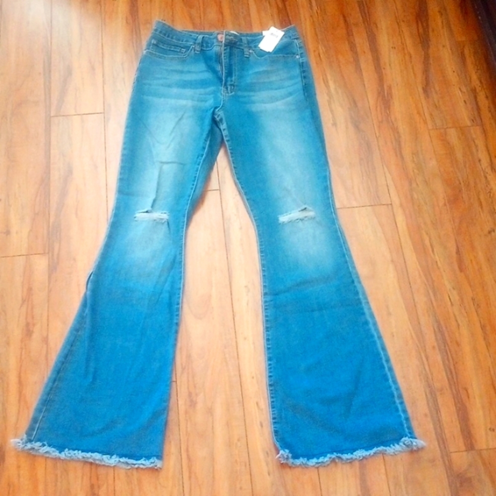 NWT YMI Distressed Flare Jeans. Size 11.